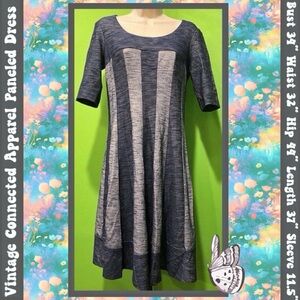 ‼️ON SALE‼️ VINTAGE SZ 8 PANELED OFFICE DRESS FIT&FLARE STRETCH IN BLUES/ GRAY